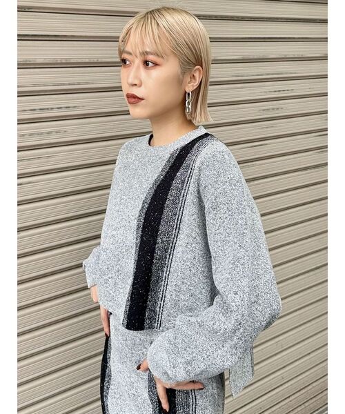 MURUA（ムルーア）の「ループヤーンボトルネックトップス（ニット/セーター・レディース・ブラック/グレー/ブルー/ダークオレンジ・FREE）」の6枚目の写真