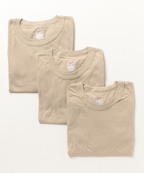 SOFFE(ソフィー)の「SOFFE/ソフィー BASE LAYER 3P TEES ベースレイヤー3パックTEE(Tシャツ/カットソー・メンズ・ブラック/ホワイト/サンドベージュ・LARGE/MEDIUM/SMALL)」の3枚目の写真
