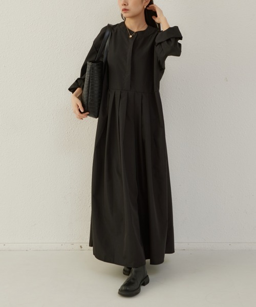 MAISON DE THERESE(メゾン ド テレーズ)の「ハーフボタン ボリュウームワンピース シャツワンピース(シャツワンピース・レディース・ブラック/ベージュ/グレー/ブラウン・L/M/S)」の10枚目の写真