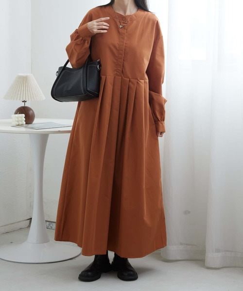 MAISON DE THERESE(メゾン ド テレーズ)の「ハーフボタン ボリュウームワンピース シャツワンピース(シャツワンピース・レディース・ブラック/ベージュ/グレー/ブラウン・L/M/S)」の18枚目の写真