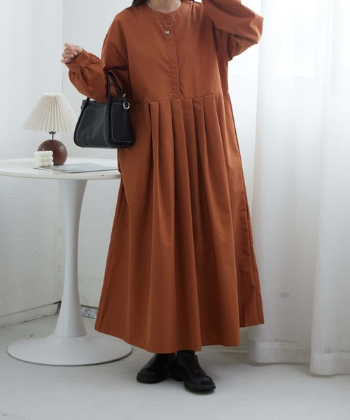 MAISON DE THERESE(メゾン ド テレーズ)の「ハーフボタン ボリュウームワンピース シャツワンピース(シャツワンピース・レディース・ブラック/ベージュ/グレー/ブラウン・L/M/S)」の17枚目の写真