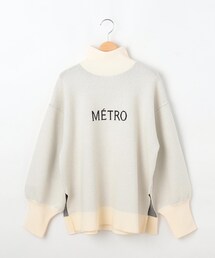 qout ボリューム袖ハイネックニット