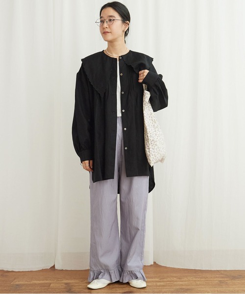 fig London(フィグロンドン)の「petit blouse(シャツ/ブラウス・レディース・ブラック/ホワイト・FREE)」の13枚目の写真