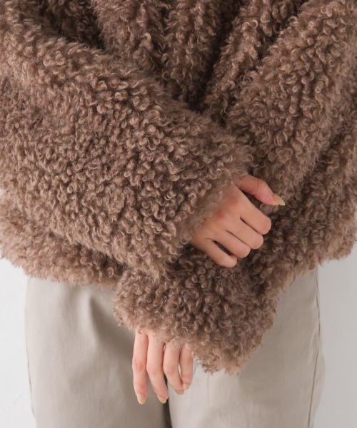 OMNES(オムネス)の「プードル衿付きファージャケット(その他アウター・レディース・ブラック/アイボリー/モカ・FREE)」の8枚目の写真