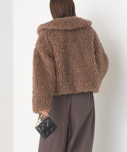 OMNES(オムネス)の「プードル衿付きファージャケット(その他アウター・レディース・ブラック/アイボリー/モカ・FREE)」の22枚目の写真