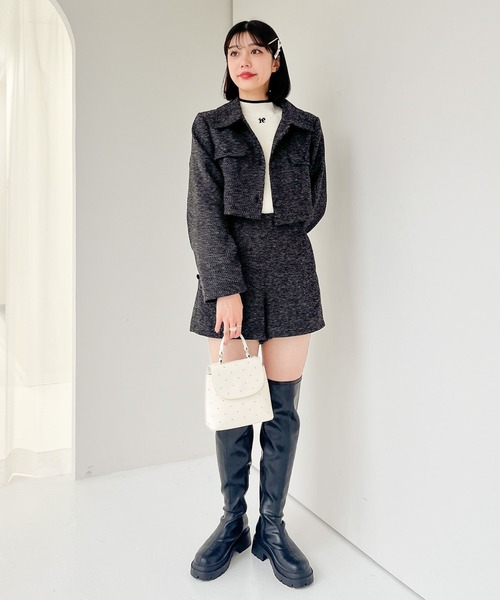 Heather（ヘザー）の「ツイードショートジャケット 100743（その他