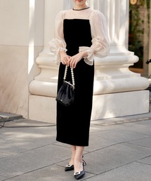 Chico | 【2サイズ展開/REVIVAL】配色シースルータイトロングドレス(ドレス)