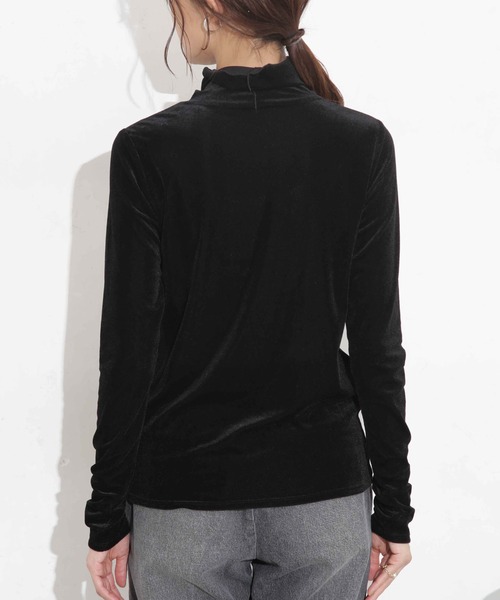 セール】シアーベロアカットタートルトップス（Tシャツ/カットソー
