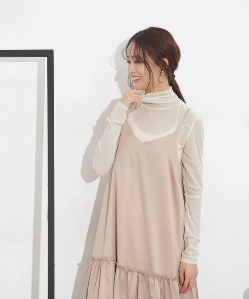 セール】シアーベロアカットタートルトップス（Tシャツ/カットソー