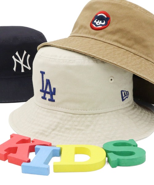 NEW ERA(ニューエラ)の「ニューエラ キッズ バケットハット MLB(ハット・キッズ・ストーン/ネイビー/ベージュ・S/M/M/L/L/XL)」の2枚目の写真