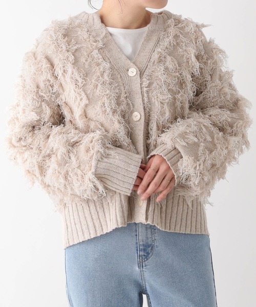 LEPSIM（レプシィム）の「5ゲージフリンジカーディガン　989463（カーディガン/ボレロ・レディース・アイボリー/ブラック・FREE）」の2枚目の写真