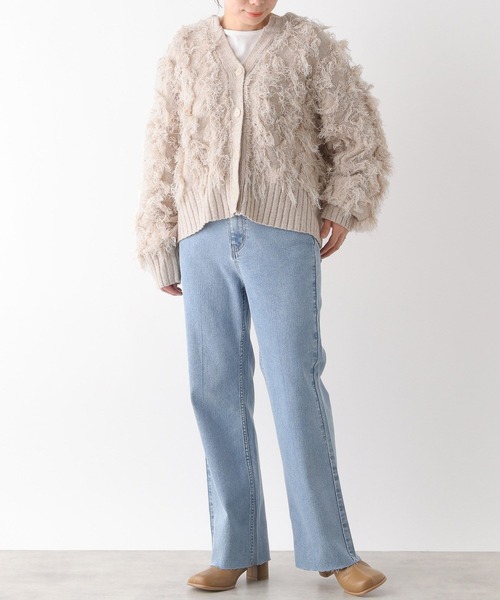 LEPSIM（レプシィム）の「5ゲージフリンジカーディガン　989463（カーディガン/ボレロ・レディース・アイボリー/ブラック・FREE）」の5枚目の写真