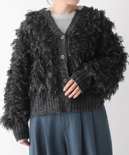 LEPSIM（レプシィム）の「5ゲージフリンジカーディガン　989463（カーディガン/ボレロ・レディース・アイボリー/ブラック・FREE）」の11枚目の写真