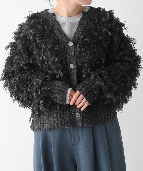 LEPSIM（レプシィム）の「5ゲージフリンジカーディガン　989463（カーディガン/ボレロ・レディース・アイボリー/ブラック・FREE）」の12枚目の写真