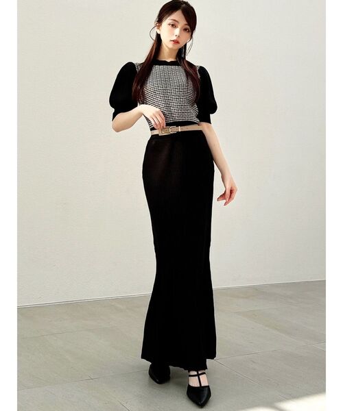 RESEXXY（リゼクシー）の「5分袖マーメイドニットワンピース（ワンピース・レディース・グリーン/モカ/ブラック・FREE）」の5枚目の写真