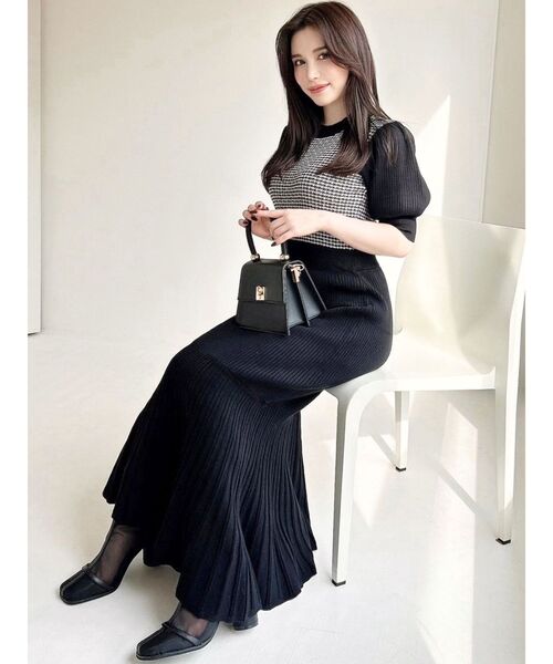 RESEXXY（リゼクシー）の「5分袖マーメイドニットワンピース（ワンピース・レディース・グリーン/モカ/ブラック・FREE）」の8枚目の写真