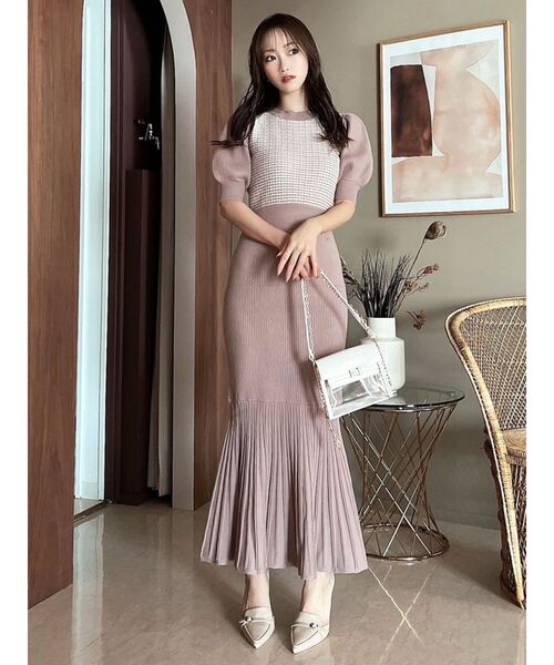 RESEXXY（リゼクシー）の「5分袖マーメイドニットワンピース（ワンピース・レディース・グリーン/モカ/ブラック・FREE）」の14枚目の写真