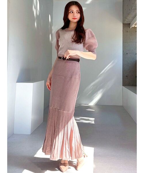 RESEXXY（リゼクシー）の「5分袖マーメイドニットワンピース（ワンピース・レディース・グリーン/モカ/ブラック・FREE）」の19枚目の写真