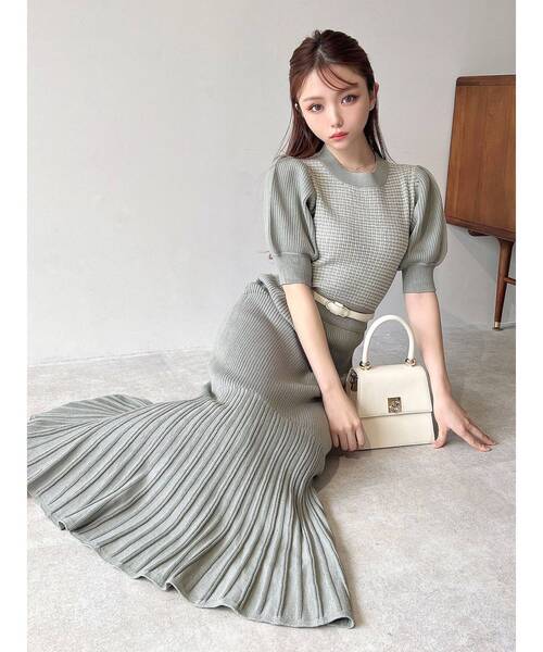 RESEXXY（リゼクシー）の「5分袖マーメイドニットワンピース（ワンピース・レディース・グリーン/モカ/ブラック・FREE）」の20枚目の写真