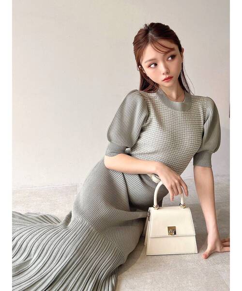 RESEXXY（リゼクシー）の「5分袖マーメイドニットワンピース（ワンピース・レディース・グリーン/モカ/ブラック・FREE）」の21枚目の写真