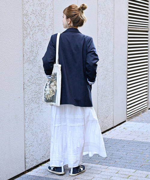 Simplicite（サンプリシテ）の「T/Rダブルボタンテーラージャケット（テーラードジャケット・レディース・ネイビー/ベージュ・FREE）」の6枚目の写真