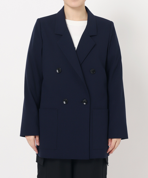 Simplicite（サンプリシテ）の「T/Rダブルボタンテーラージャケット（テーラードジャケット・レディース・ネイビー/ベージュ・FREE）」の10枚目の写真