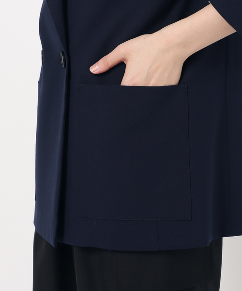 Simplicite（サンプリシテ）の「T/Rダブルボタンテーラージャケット（テーラードジャケット・レディース・ネイビー/ベージュ・FREE）」の17枚目の写真