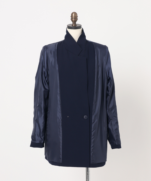 Simplicite（サンプリシテ）の「T/Rダブルボタンテーラージャケット（テーラードジャケット・レディース・ネイビー/ベージュ・FREE）」の19枚目の写真