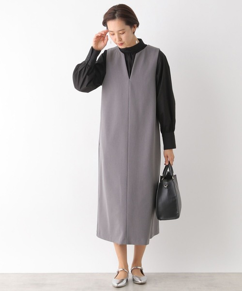 LEPSIM（レプシィム）の「【入卒式／セレモニー】キーネックジャンスカ　992742（ジャンパースカート・レディース・グレー/ブラック・FREE）」の3枚目の写真