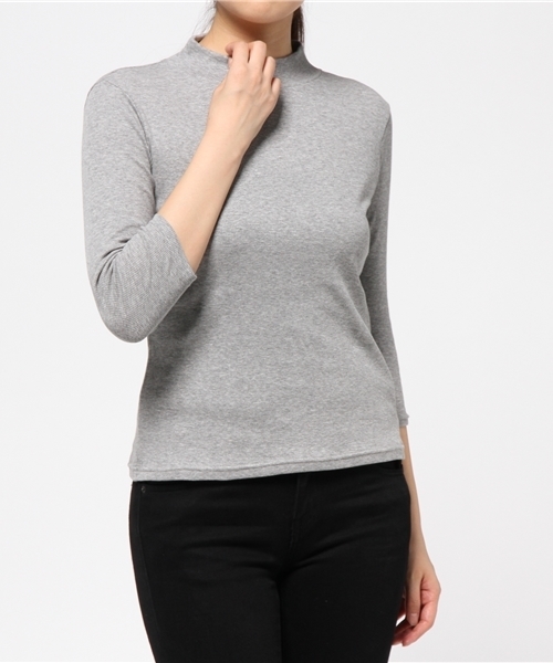 Sheta（シータ）の「ボトルネック7分袖カットソー（Tシャツ/カットソー・レディース・グレー/オフホワイト/ブラック・FREE）」の3枚目の写真