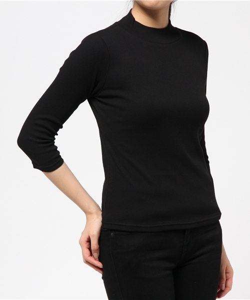 Sheta（シータ）の「ボトルネック7分袖カットソー（Tシャツ/カットソー・レディース・グレー/オフホワイト/ブラック・FREE）」の2枚目の写真