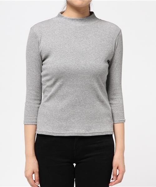 Sheta（シータ）の「ボトルネック7分袖カットソー（Tシャツ/カットソー・レディース・グレー/オフホワイト/ブラック・FREE）」の4枚目の写真