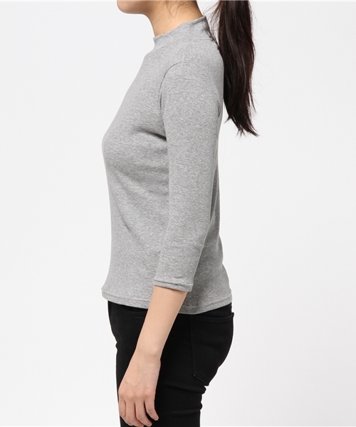 Sheta（シータ）の「ボトルネック7分袖カットソー（Tシャツ/カットソー・レディース・グレー/オフホワイト/ブラック・FREE）」の5枚目の写真