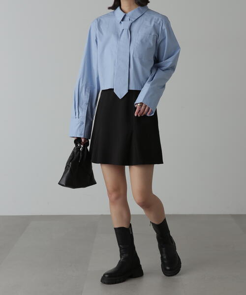 FREE'S MART（フリーズマート）の「◆ハイウエストマーメイドミニスカパン（スカート・レディース・グレー/ベージュ/ブラック・SMALL/MEDIUM）」の6枚目の写真