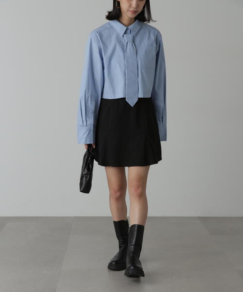 FREE'S MART（フリーズマート）の「◆ハイウエストマーメイドミニスカパン（スカート・レディース・グレー/ベージュ/ブラック・SMALL/MEDIUM）」の7枚目の写真