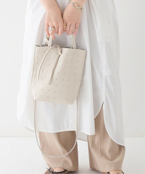 MARLON FIRENZE（マーロンフィレンツェ）の「《追加2》【MARLON FIRENZE/マルロン】 SHOPPER MINI STUDS：バッグ（ショルダーバッグ・レディース・ブラック/アイボリー・FREE）」の10枚目の写真