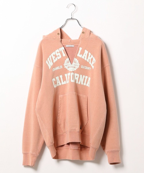 BAYFLOW(ベイフロー)の「ヴィンテージライクキーネックフーディー(パーカー・メンズ・チャコール/ピンク・MEDIUM/LARGE)」の2枚目の写真