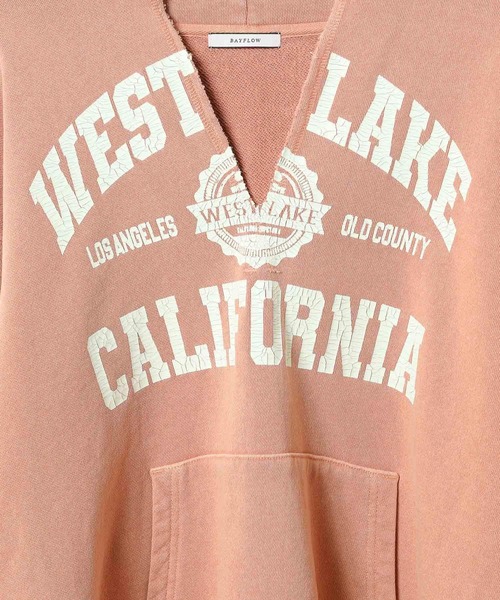 BAYFLOW(ベイフロー)の「ヴィンテージライクキーネックフーディー(パーカー・メンズ・チャコール/ピンク・MEDIUM/LARGE)」の5枚目の写真