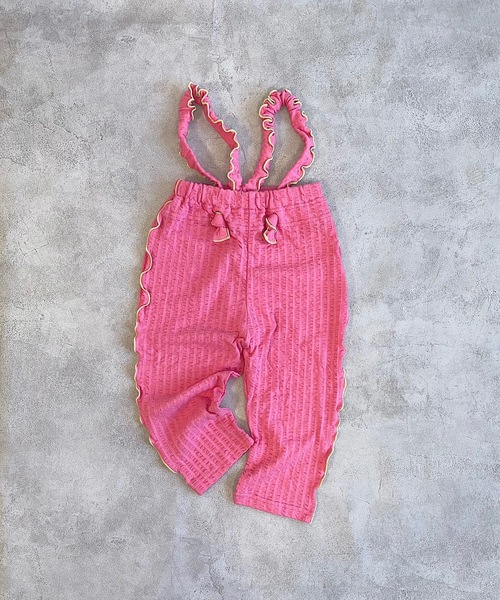 HOGAN RANCH WEAR（ホーガンランチウエア）の「ニットサッカーメロー2wayサロペット（80～120cm）（サロペット/オーバーオール・キッズ・ピンク/イエロー/チャコール・80/90/100/110/120）」の3枚目の写真