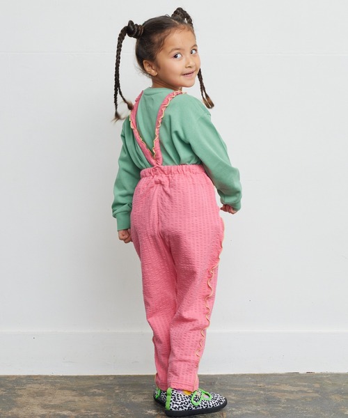 HOGAN RANCH WEAR（ホーガンランチウエア）の「ニットサッカーメロー2wayサロペット（80～120cm）（サロペット/オーバーオール・キッズ・ピンク/イエロー/チャコール・80/90/100/110/120）」の14枚目の写真