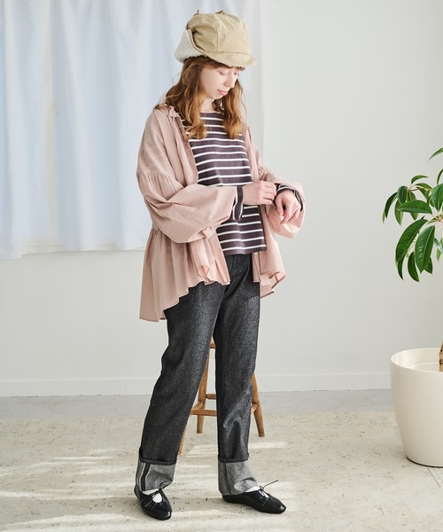 Crisp（クリスプ）の「ボリュームティアードブラウス（シャツ/ブラウス・レディース・アイボリー/ピンクベージュ/チャコールグレー・FREE）」の19枚目の写真