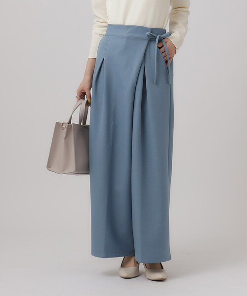 DRESKIP（ドレスキップ）の「◆サイドリボンがアクセント ラップ風ワイドパンツ（その他パンツ・レディース・ブルー/ブラック/カーキ・02/03/04）」の7枚目の写真