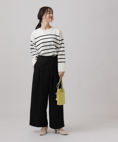 DRESKIP（ドレスキップ）の「◆サイドリボンがアクセント ラップ風ワイドパンツ（その他パンツ・レディース・ブルー/ブラック/カーキ・02/03/04）」の8枚目の写真