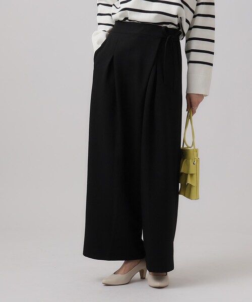 DRESKIP（ドレスキップ）の「◆サイドリボンがアクセント ラップ風ワイドパンツ（その他パンツ・レディース・ブルー/ブラック/カーキ・02/03/04）」の9枚目の写真