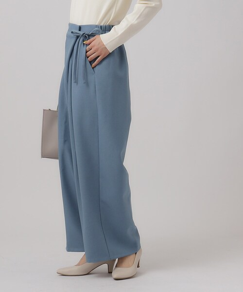 DRESKIP（ドレスキップ）の「◆サイドリボンがアクセント ラップ風ワイドパンツ（その他パンツ・レディース・ブルー/ブラック/カーキ・02/03/04）」の12枚目の写真