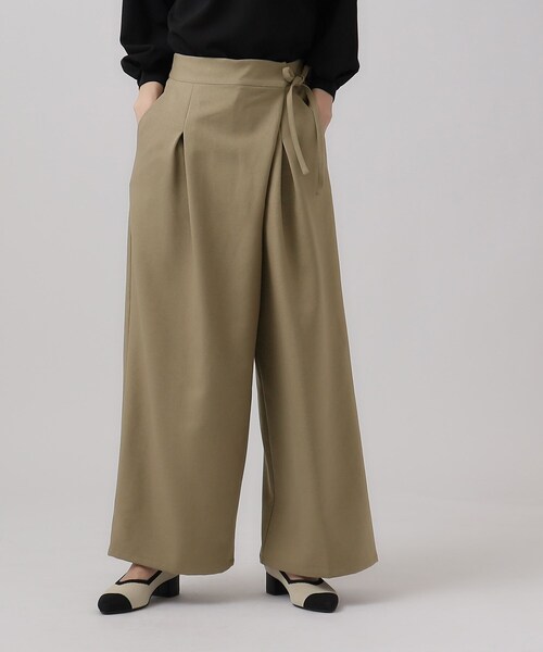 DRESKIP（ドレスキップ）の「◆サイドリボンがアクセント ラップ風ワイドパンツ（その他パンツ・レディース・ブルー/ブラック/カーキ・02/03/04）」の14枚目の写真