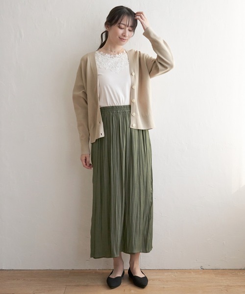 ikka（イッカ）の「カッセンボリュームラップスカーチョ（その他パンツ・レディース・モカ/チャコールグレー/ダークグリーン/ブルー・M/L/S）」の10枚目の写真