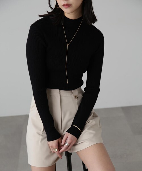 FREE'S MART（フリーズマート）の「ハイネックショート丈リブニット（ニット/セーター・レディース・オレンジ/ブルー/ホワイト/ブラック・FREE）」の17枚目の写真