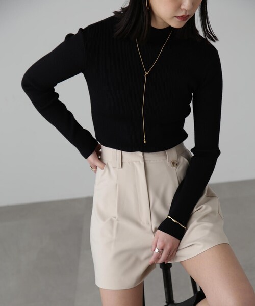 FREE'S MART（フリーズマート）の「ハイネックショート丈リブニット（ニット/セーター・レディース・オレンジ/ブルー/ホワイト/ブラック・FREE）」の18枚目の写真