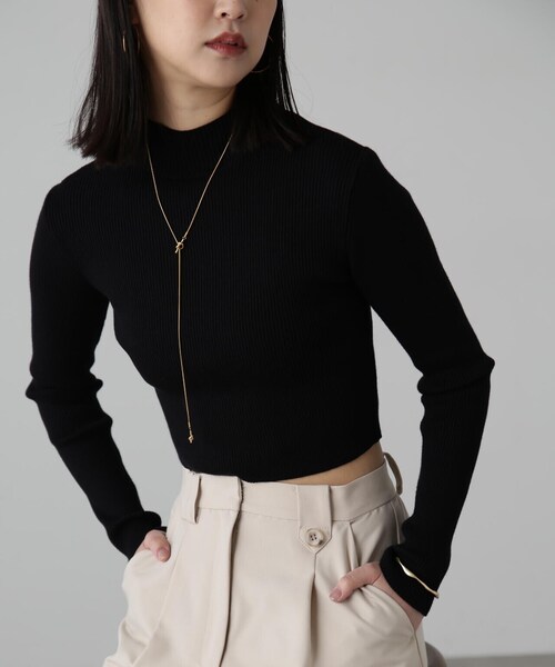 FREE'S MART（フリーズマート）の「ハイネックショート丈リブニット（ニット/セーター・レディース・オレンジ/ブルー/ホワイト/ブラック・FREE）」の21枚目の写真